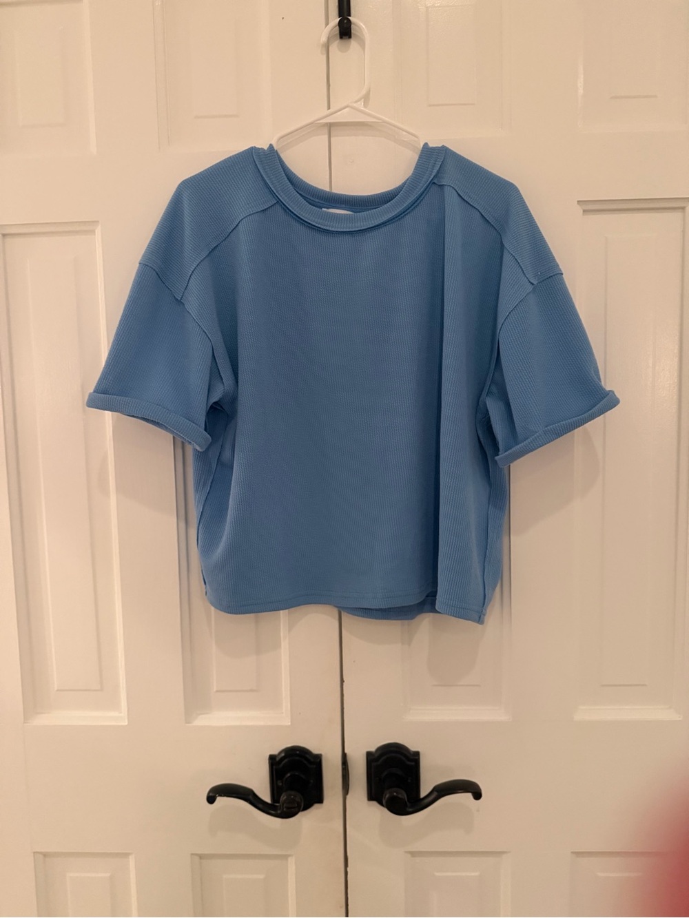 Blu Pepper Powder Blue Short Sleeve Crewneck Top